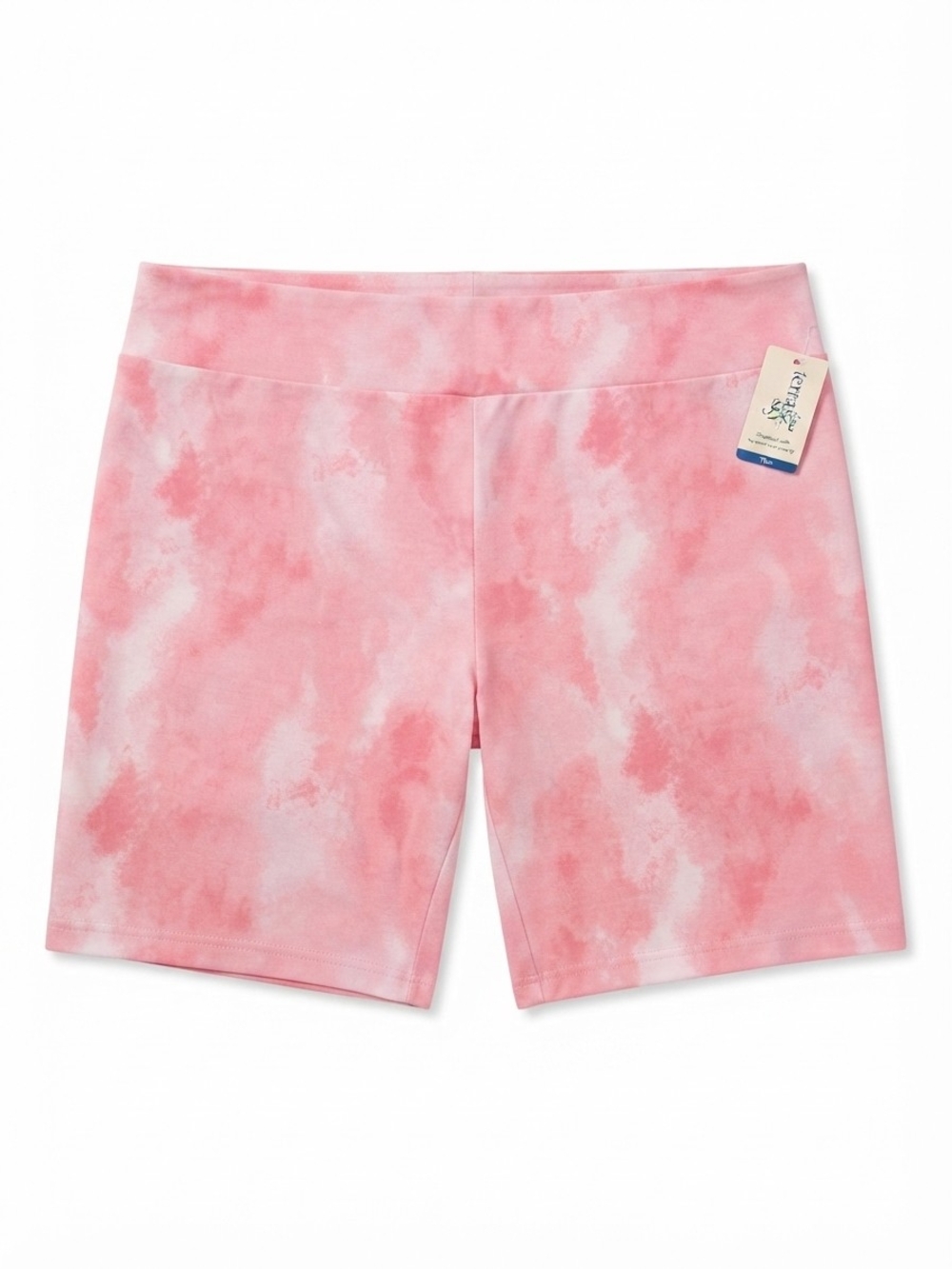 NWT Terra & Sky Women’s Pink Tie-Dye Active Bike Shorts  (0159)